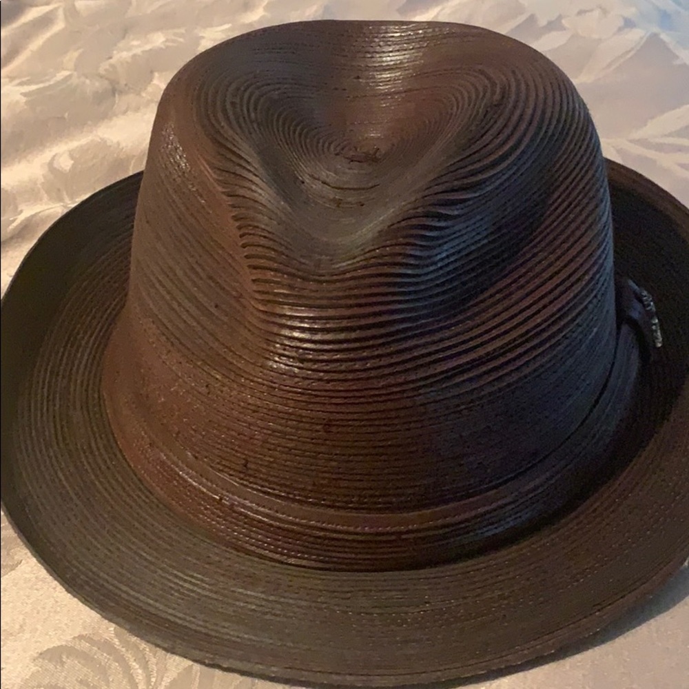 Carlos Santana signature full leather brown brim